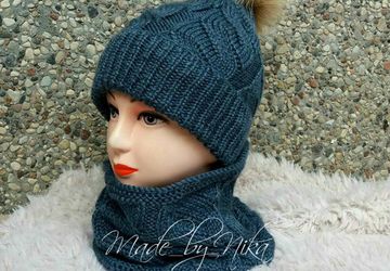 Комплект шапка и снуд