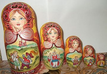 Матрешка сюжетная "Кот в сапогах " высота 18 см