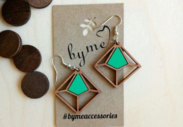 Серьги деревянные "Геометрия"