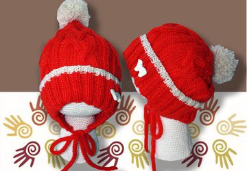 Вязаная шапочка "Оранжевое настроение"