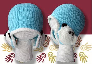 Вязаная шапочка с наушниками "Умка"