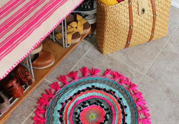 Как сплести круглый коврик из шерстяной пряжи