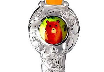 Серебряная ложка детская МЕДВЕДЬ