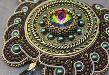 Сутажное колье "Стимпанк"