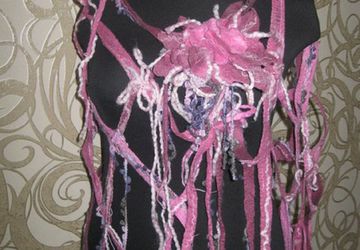 валяный шарф-сетка "Сиреневая акварель"