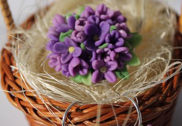 Комплект брош и серьги "Букет сирени"