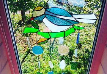 Витражная подвеска Птица (музыка ветра)