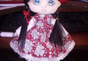 Авторская интерьерная кукла из ткани из текстиля ручной работы