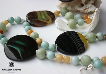 Набор украшений из натуральных камней