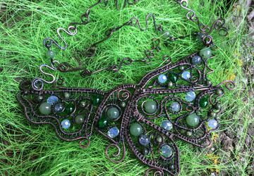 Колье "Урания" с бусинами из натуральных камней