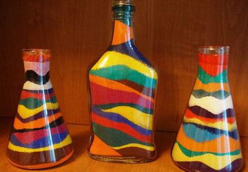 Декоративный радужный песок своими руками