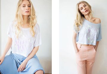 Кроп-топ с перламутровыми рыбками