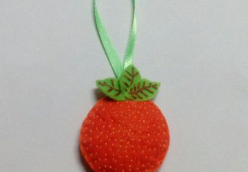 Игрушка новогодняя из фетра . " Апельсин "