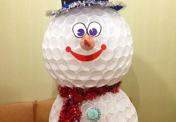 Снеговик из стаканчиков