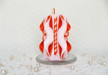 Резная свеча оранжевая