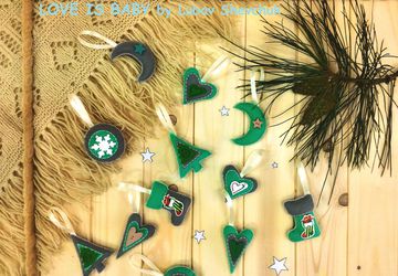 Набор новогодних игрушек из фетра