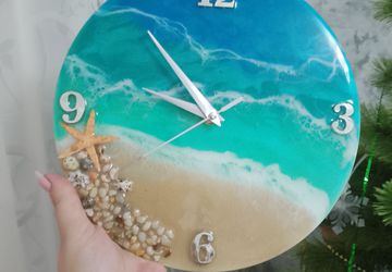 Часы море из эпоксидной смолы