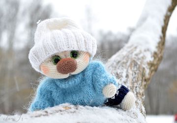 игрушка вязаная амигуруми мишка тедди Зефирчик