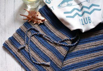 Шорты в сине-серую полоску