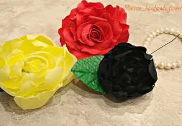 Роза и пионы из фоамирана