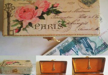 Шкатулочка купюрница "Подари мне Париж"