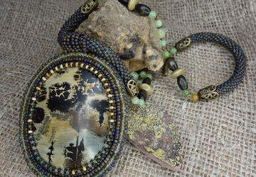 Кулон "Шепот осенней тайги" с доломитом