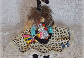 Интерьерная игрушка "Лиса-чернобурка"