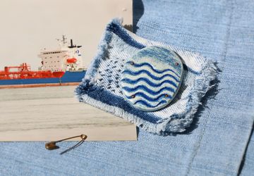 Брошь «Морская. Деним»