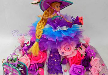 Кукла из конфет "Сиреневое настроение"