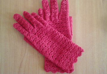 Вязаные ажурные перчаточки