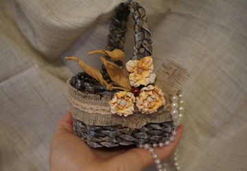Шебби-корзинка из бумажной лозы