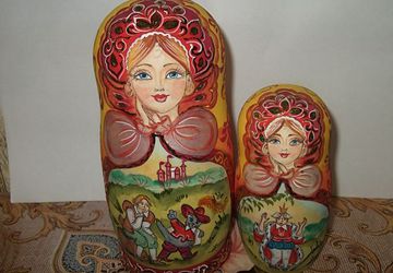 Матрешка сюжетная "Кот в сапогах " высота 18 см