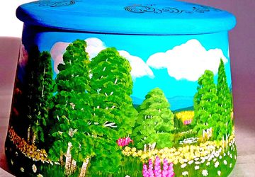 Емкость с росписью "Березовая Роща"