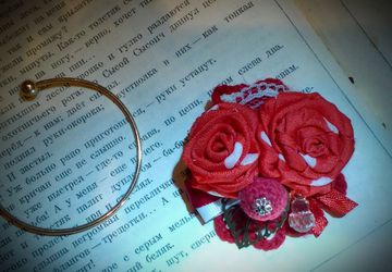 Текстильная брошь "Летний сад"