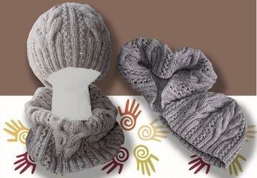 Вязаный комплект (шапочка и снуд)