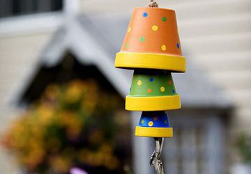 Музыка ветра из цветочных горшков своими руками.