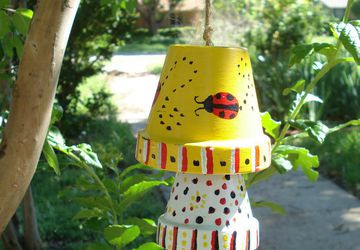 Музыка ветра из цветочных горшков своими руками.