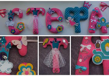 Именная гирлянда из фетра для оформления детской