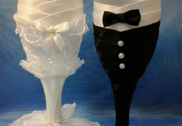 Фужеры в свадебных нарядах