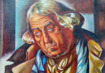 Копия фрагмента картины "Старик с Мандалиной" Тамары де Лемпики