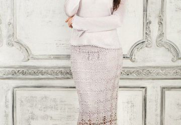 Шёлковый комплект юбка+кофта в стиле "Кованное кружево".