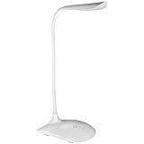 BearsFire Fashion Wind Portable LED Reading Light Adjustable Rechargeable Dimmable Touch Control Desk Lamp Gooseneck with USB Charging Port For Bed Laptop Computer Music Stand Headboard (White)