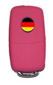 Remote Flip Key FOB Silicone Case Cover for VW Volkswagen New ALL COLORS - Blue Red Black Pink Orange+ (Light Pink)