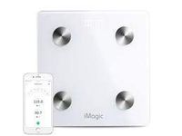 iMagic Body Fat Scale for 11 Fitness Indicators, Bluetooth Smart Digital Scale with iOS/Android APP, Body Composition Analyzer for Weight, BMI, Fat, Water, Metabolic Age, BMR, etc. 11 Inch, White