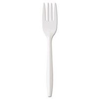 Regal Mediumweight Cutlery, Full-Size, Fork, White, 1000/Carton