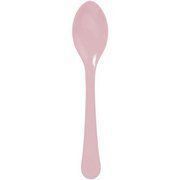 Light Pink Plastic Spoons - Baby Pink Spoons - 20 Count