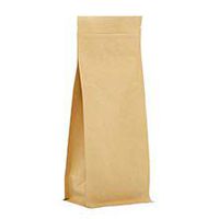 Kraft Zip Top Square Bottom Gusseted Pouch - 3-1/2 X 2-3/4 X 9-3/8 - Package 50