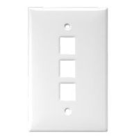 Cooper 5530LA-MSP Electrical Wall Plate, 1-Gang Midway Sized QuickPort Three Port - Light Almond
