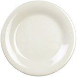 Yanco MS-012IV Mile Stone Wide Rim Round Plate, 12" Diameter, Melamine, Ivory Color, Pack of 12