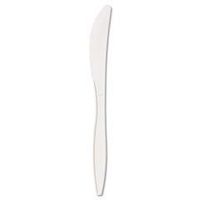 Mediumweight Polypropylene Cutlery, Knife, White, 1000/Carton